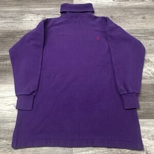 Vintage Ralph Lauren‎ Womens M Red Pony Turtle Neck Knit Pullover Sweater 90s